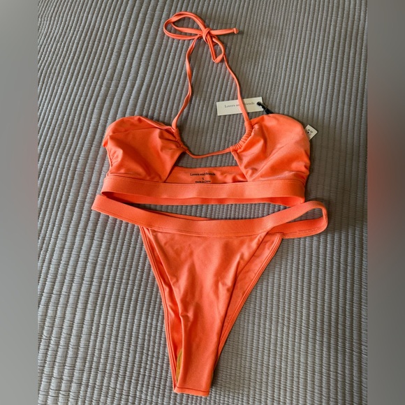 Lovers and Friends Orange Halter Bikini Set - Picture 2 of 6